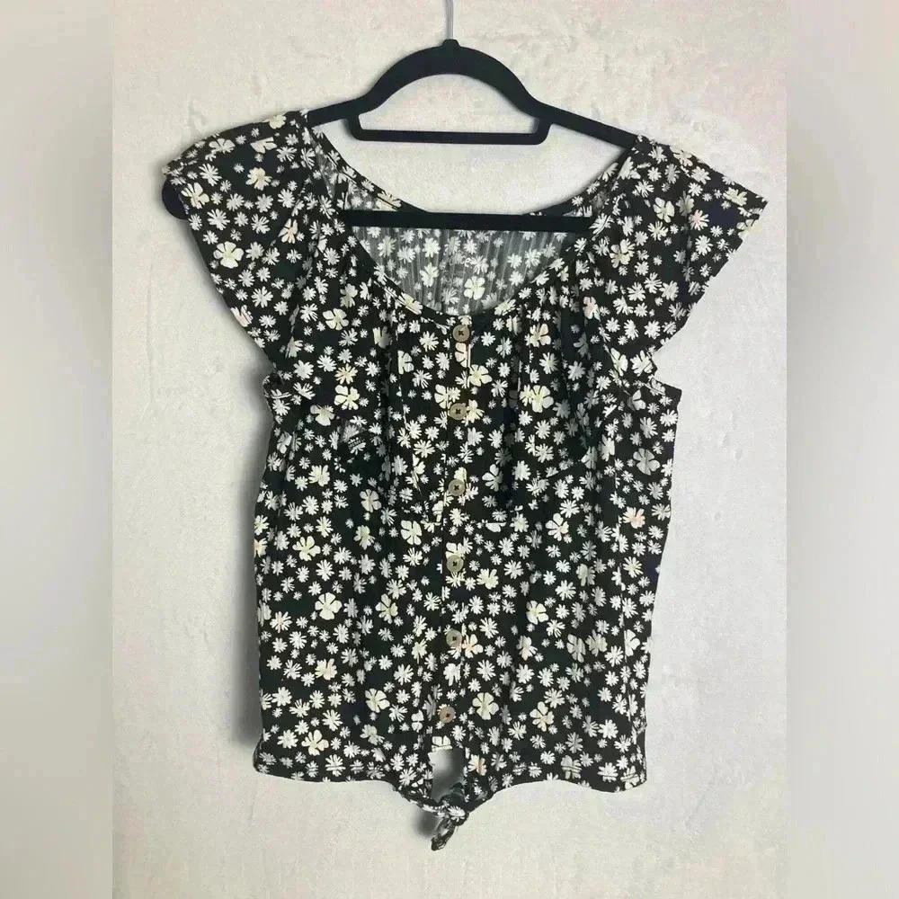 Justice floral girls size xlarge‎ top
